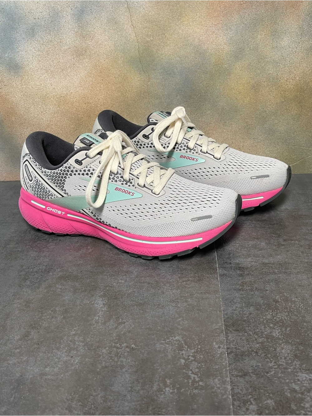 Brooks Ghost 14 Women's Gray/Pink Running Shoes Size 8B - Picture 4 of 16